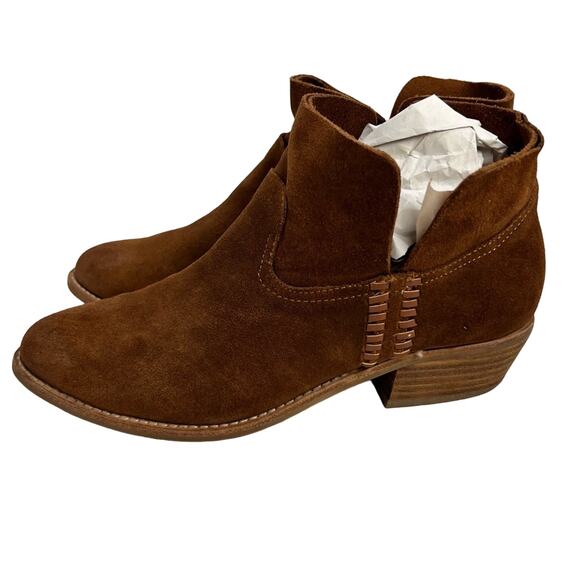 Dolce Vita Booties Womens 7 Chestnut Brown Suede Leather Western Block Heel Boho - Picture 8 of 12